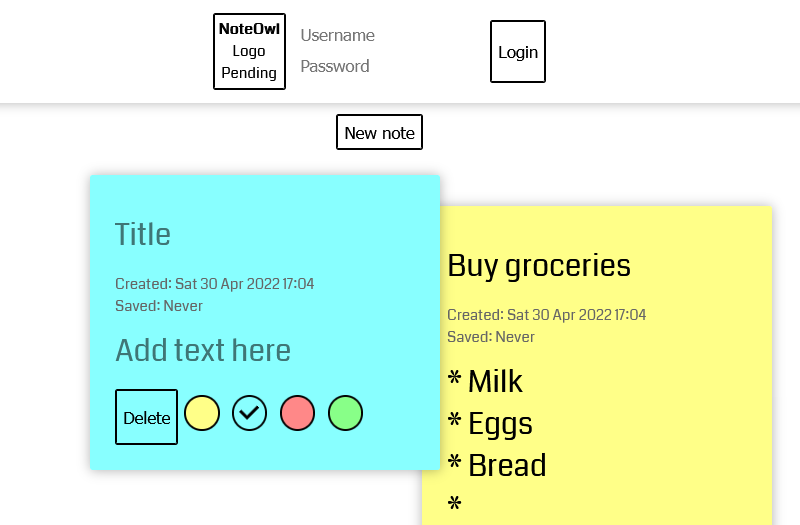 Screenshot of the NoteOwl interface
